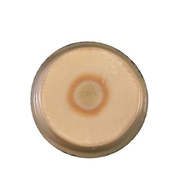 Eldreth Pottery Salt Glaze Blue Grey GRAPEVINE 10 Inch Pie Quiche Dish 2000 - Picture 7 of 8